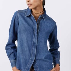 Denim Handkerchief With a Zipper Blouse