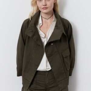 Twill Cropped Swing Jacket